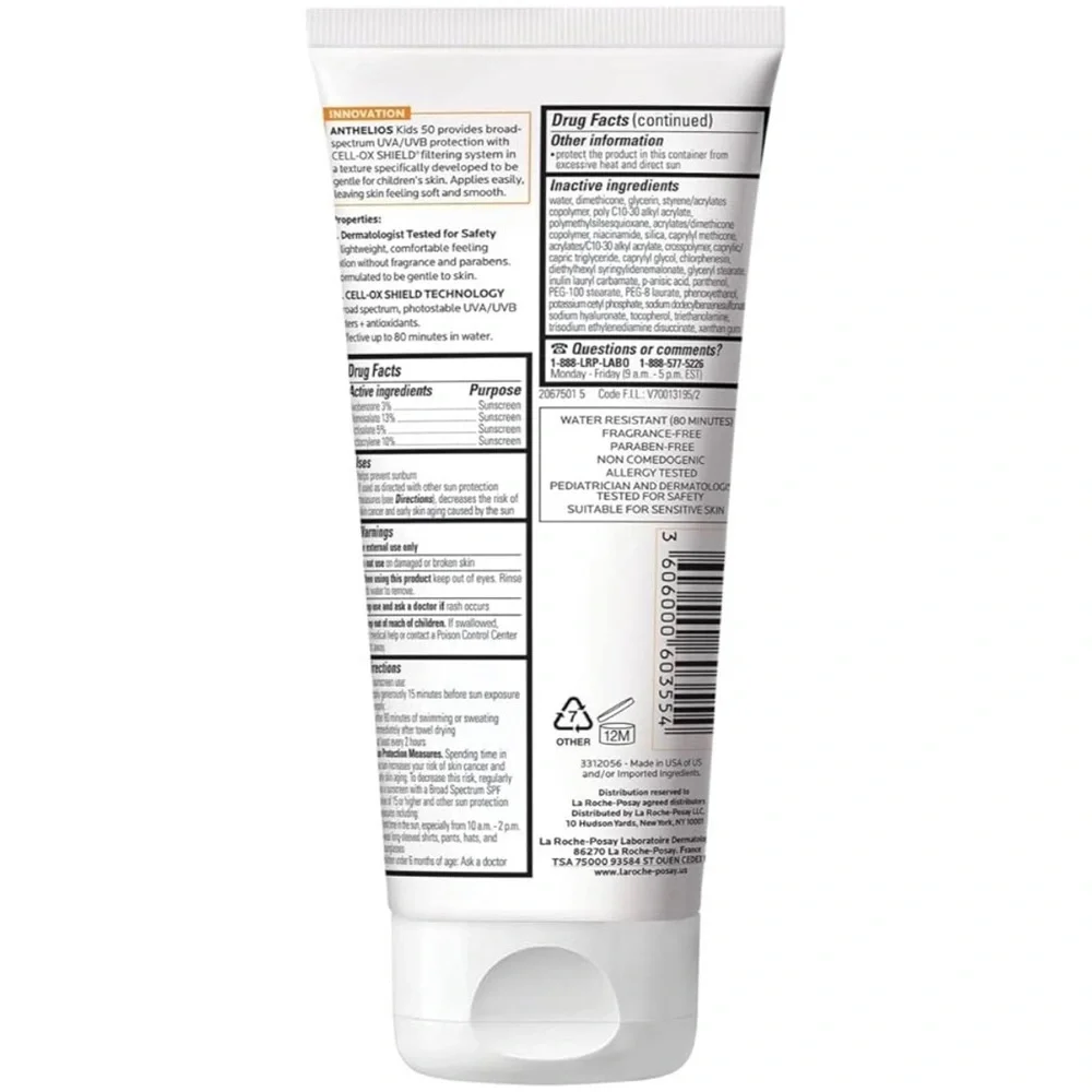 La Roche Posay Anthelios Kids SPF 50 Face & Body Sunscreen 6.7 oz Ex. 2028/5 New